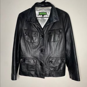 Genuine leather blazer